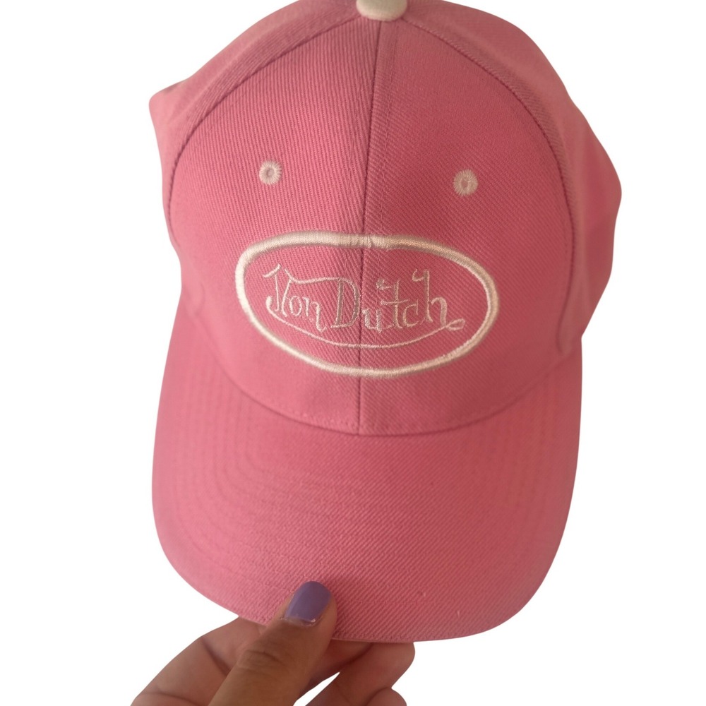 Von‎ Dutch Snap Back Cap Embroidered Oval Logo Y2K One Size Pink Women